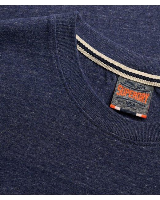 Homme T-Shirt Logo Superposé Brodé Essential Taille Superdry pour homme en coloris Blue