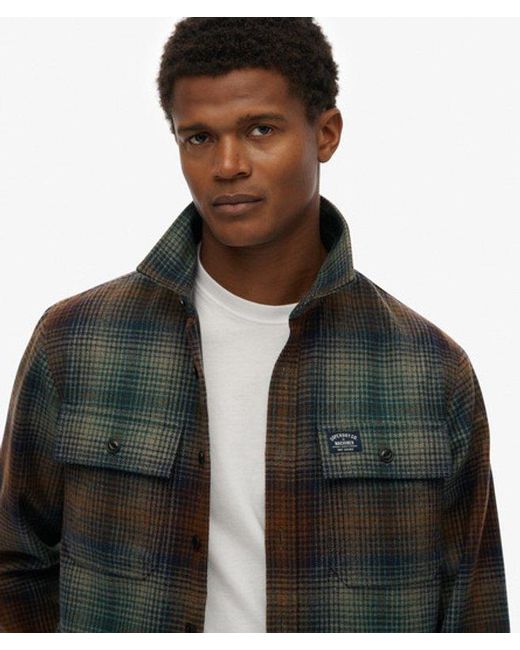 Superdry Black & Co Wool Blend Miller Overshirt for men