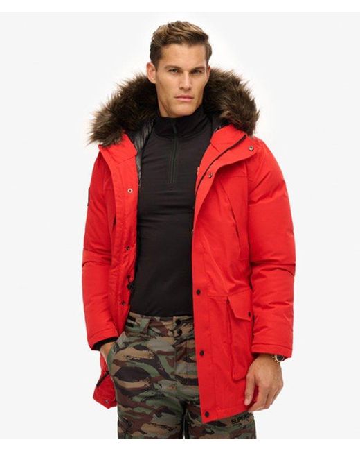 Superdry Red Everest Down Snow Parka Coat for men
