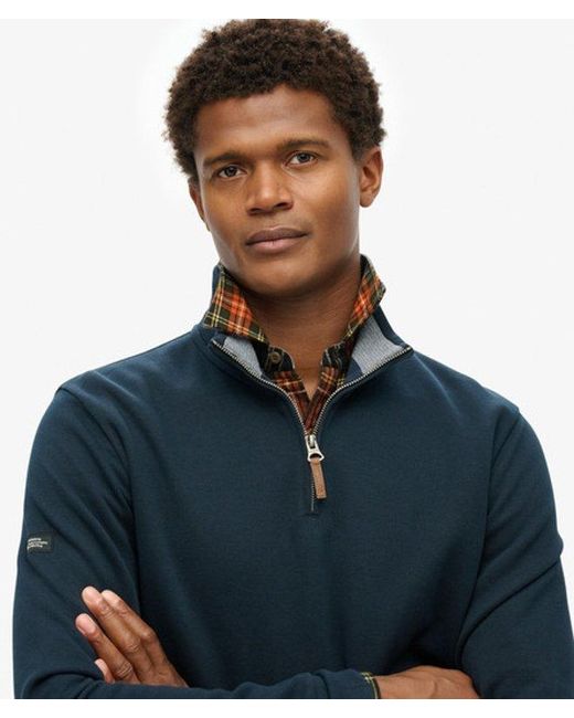 Superdry Blue & Co Core Pique Half Zip Sweatshirt for men