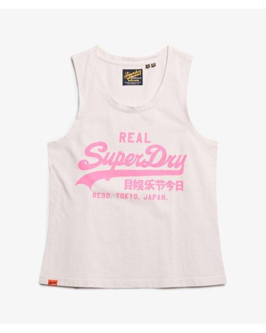 Superdry Red & Co Vintage Logo Neon Scoop Neck Tank