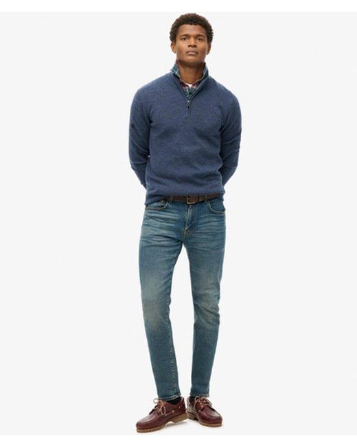 Superdry Blue & Co Merino Half Zip Jumper for men