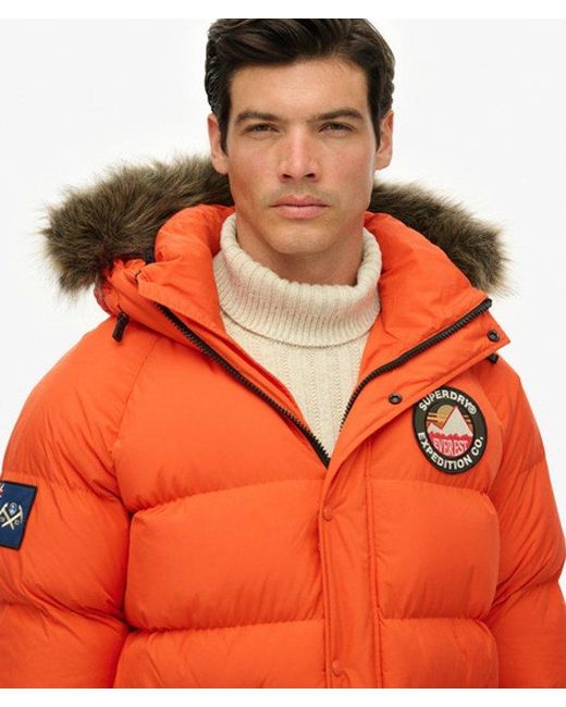 Superdry Orange & Co Everest Long Baffled Parka for men