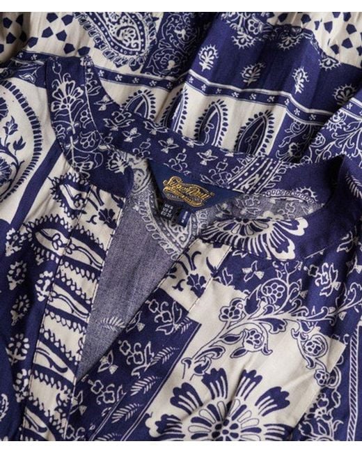 Superdry Blue & Co Woven Tiered Midi Dress
