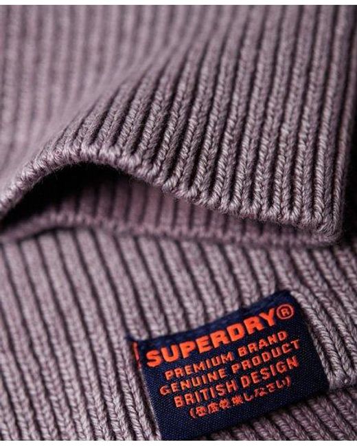 Superdry Purple Garment Dyed L.A Textured Crew Jumper Washed Lilac for men