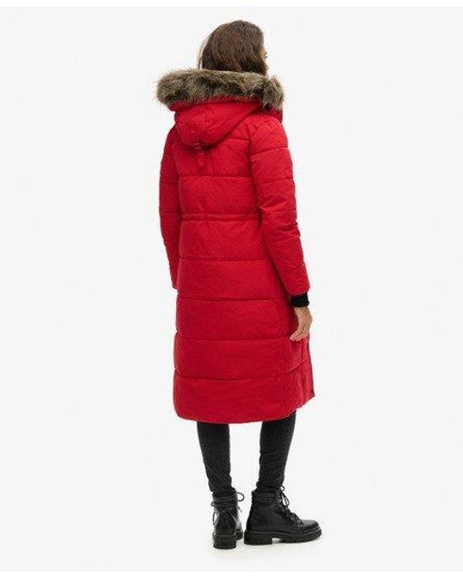 Superdry Red Everest Longline Puffer Coat