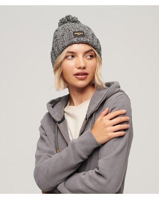 Superdry Gray & Co Cable Knit Beanie Hat