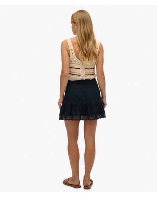Superdry Blue & Co Ibiza Lace Mix Mini Skirt