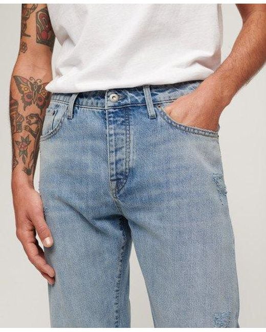 Superdry Blue Straight Jeans for men