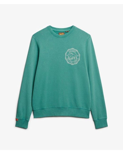 Superdry Lo-fi Outdoor Mono Relaxed Sweatshirt Met Ronde Hals in het Green voor heren