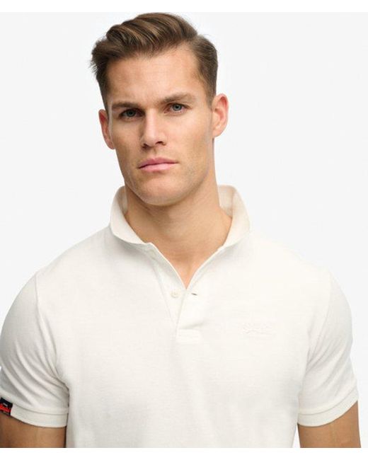 Superdry White Vintage Destroy Polo Shirt for men