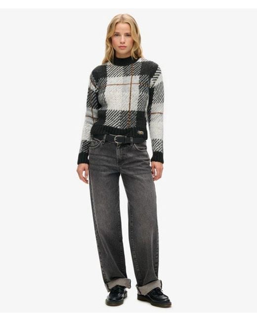 Superdry Gray & Co Boxy Pattern Knit Jumper