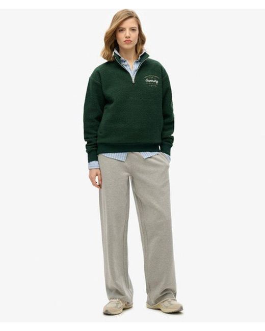 Superdry Green & Co Country Club Fleece Half Zip Sweatshirt
