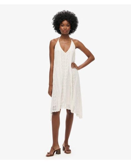 Superdry Natural All Lace Sleeveless Midi Dress