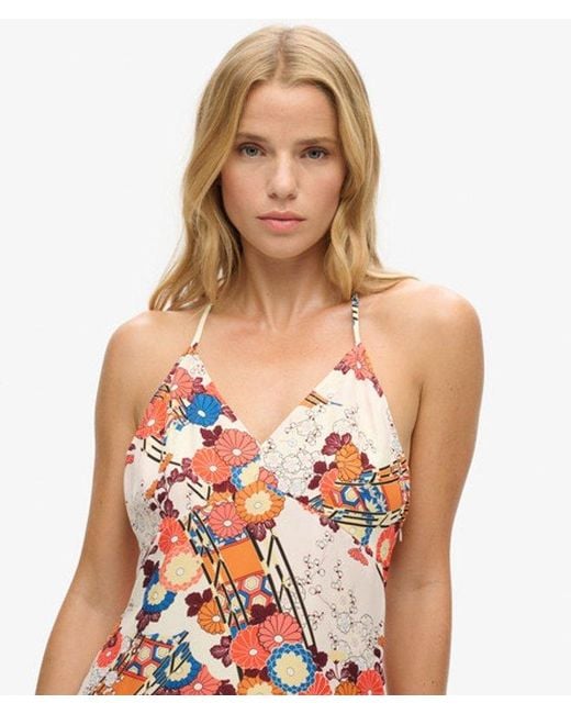 Superdry White & Co Printed Mini Slip Dress
