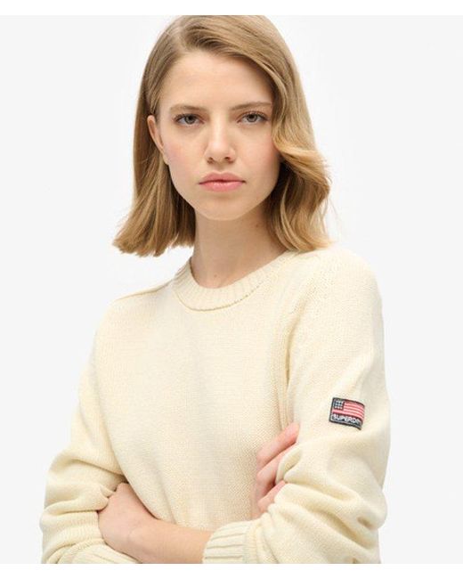 Superdry Blue & Co Knitted Slouchy Crew Neck Sweatshirt