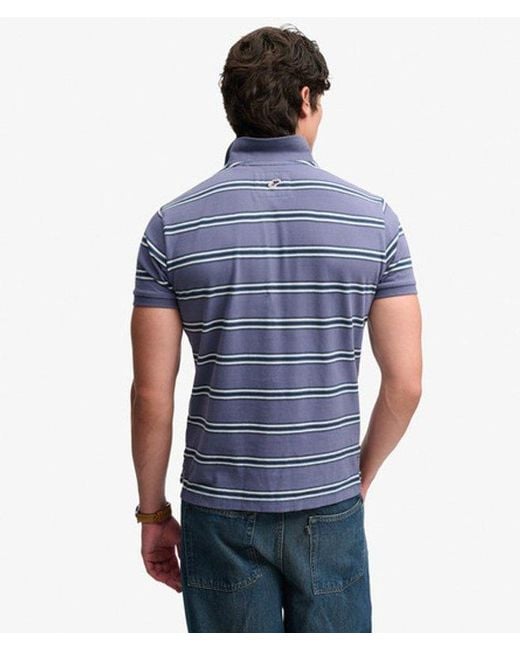 Superdry Blue & Co Vintage Stripe Jersey Polo Shirt for men