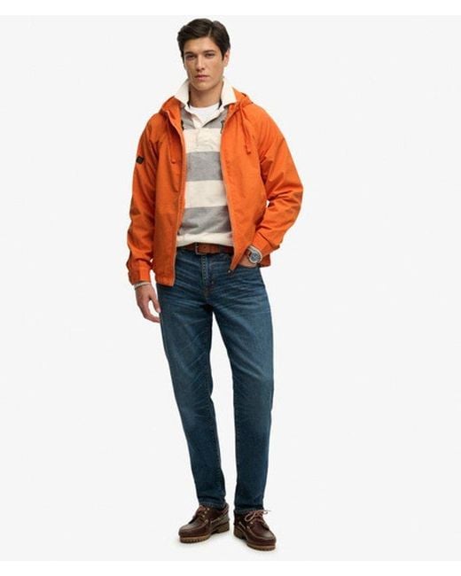 Superdry Orange Hooded Washed Twill Jacket for men