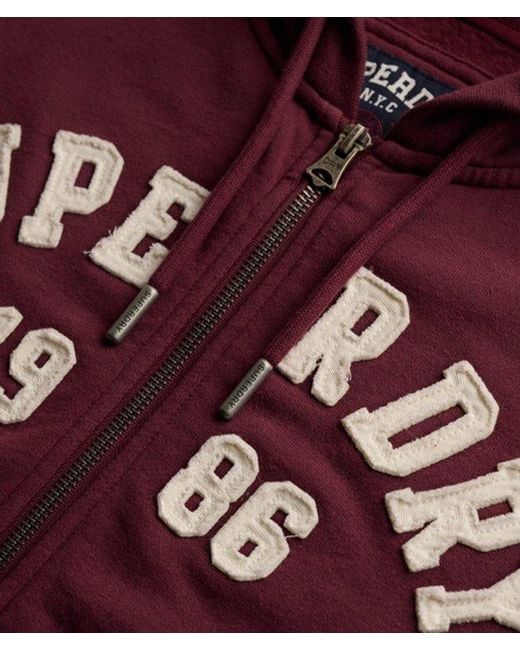 Superdry Red & Co Athletic Essential Relaxed Crop Zip Hoodie