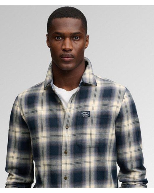 Superdry Blue & Co Long Sleeve Cotton Lumberjack Shirt for men