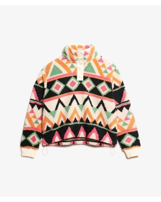 Superdry Red Classic Colourblock Super Soft Printed Henley Jumper