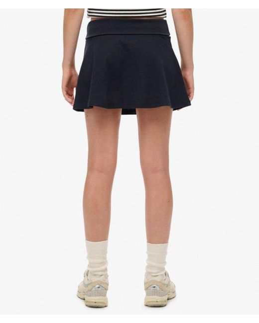 Superdry Blue Athletic Essentials Fold Over Skirt