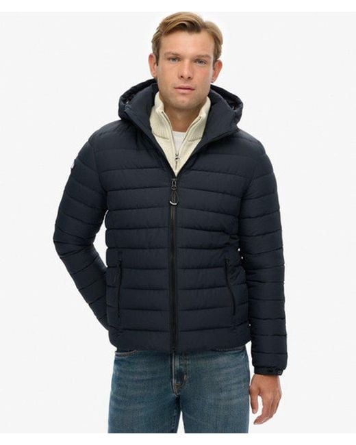 Superdry Blue Hooded Fuji Padded Jacket for men