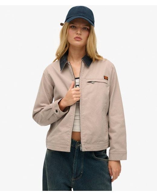 Superdry Natural & Co Cord Collar Barn Jacket