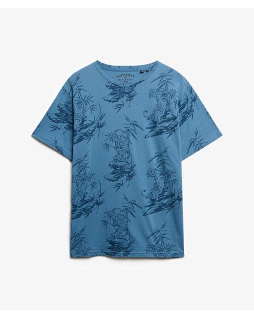Superdry Blue & Co Classic Essential Printed T-shirt for men