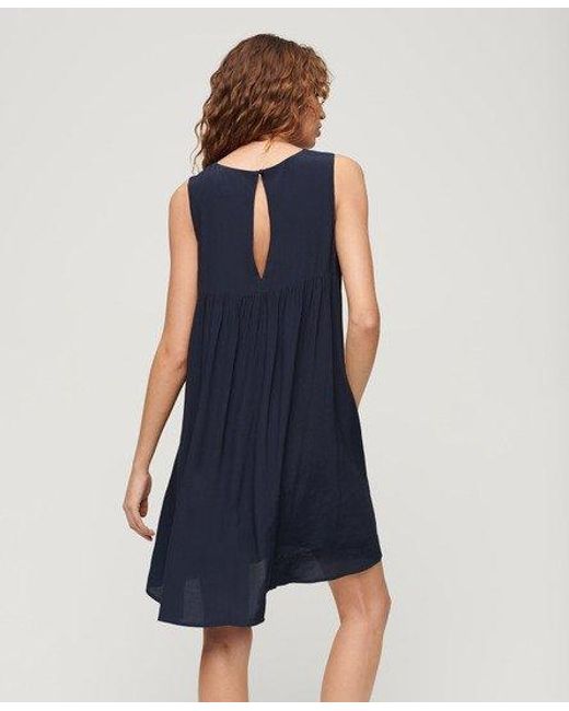 Superdry Blue Volume Sleeveless Dress