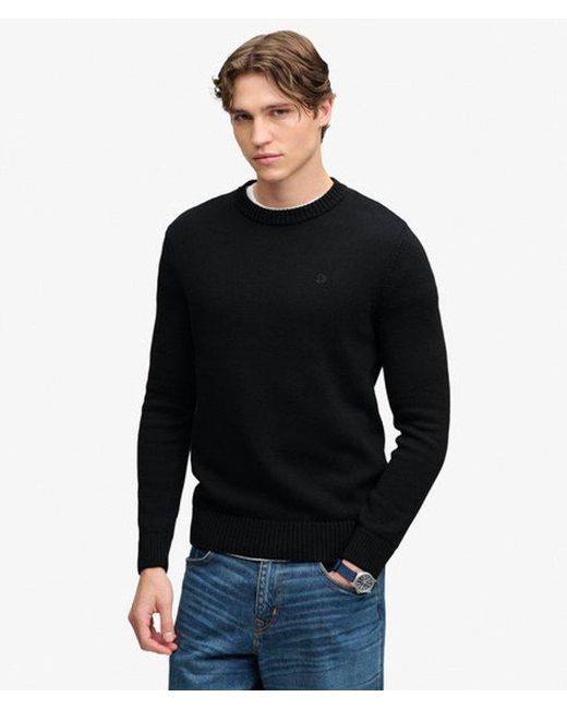Superdry Black & Co Preppy Cotton Jumper for men