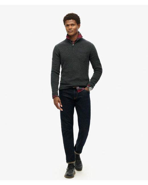 Superdry Black & Co Merino Half Zip Jumper for men