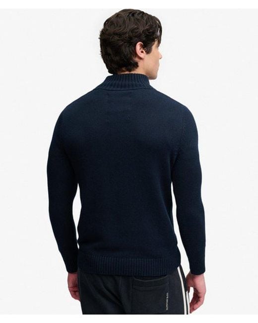 Superdry Blue & Co Cotton Button Henley Jumper for men