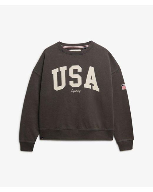 Superdry Black & Co Athletic Essentials Relaxed Crew Sweatshirt