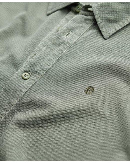 Superdry Vintage Destroy Piqué Overhemd Met Lange Mouwen in het Green voor heren