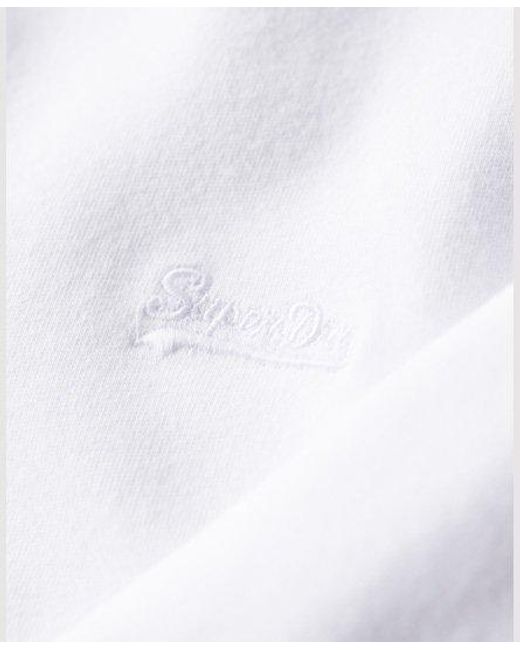Superdry White Embroidered Vintage Logo Henley Top for men