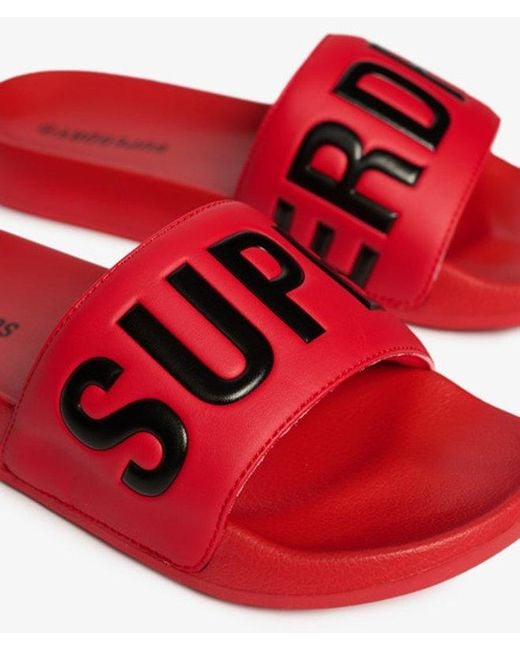 Superdry Red & Co Core Graphic Pool Sliders for men