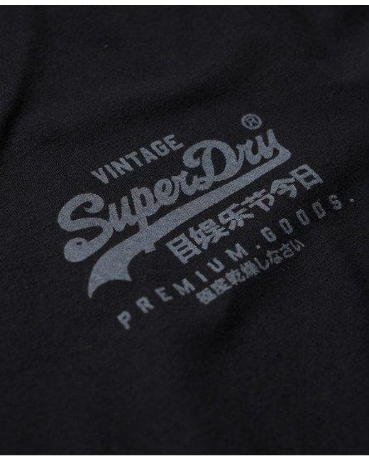 Superdry Black Classic Vintage Logo Heritage Chest T-shirt for men