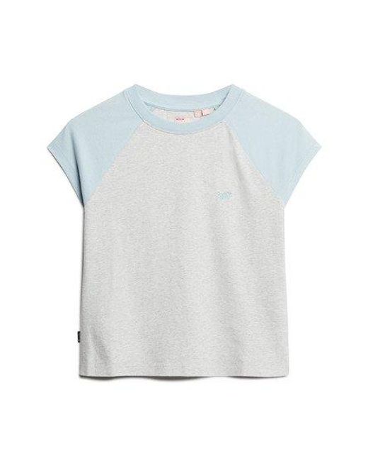 Superdry White Organic Cotton Essential Logo Raglan T-shirt