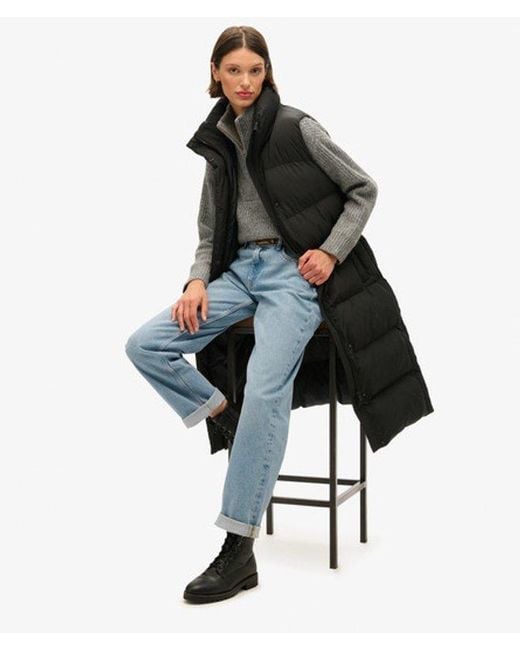 Superdry Black & Co Long Puffer Gilet