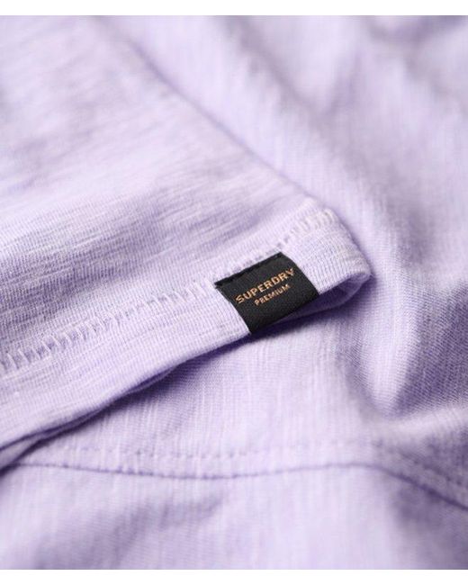 Superdry Jersey Top Met V-hals En Lange Mouwen in het Purple