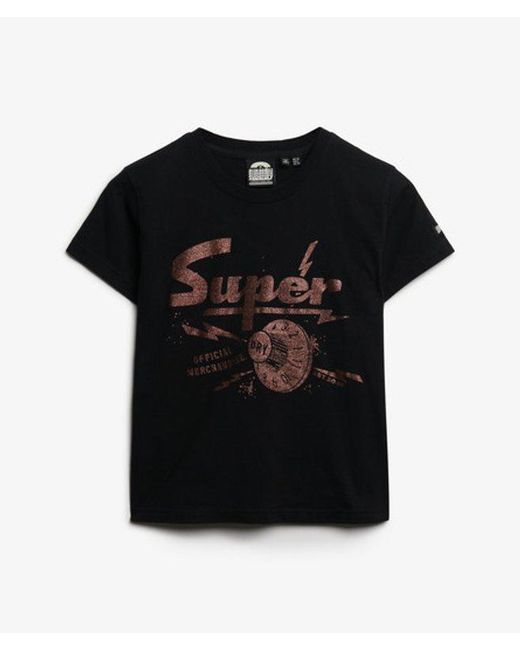 Superdry Black & Co Band Merch Fitted T-shirt