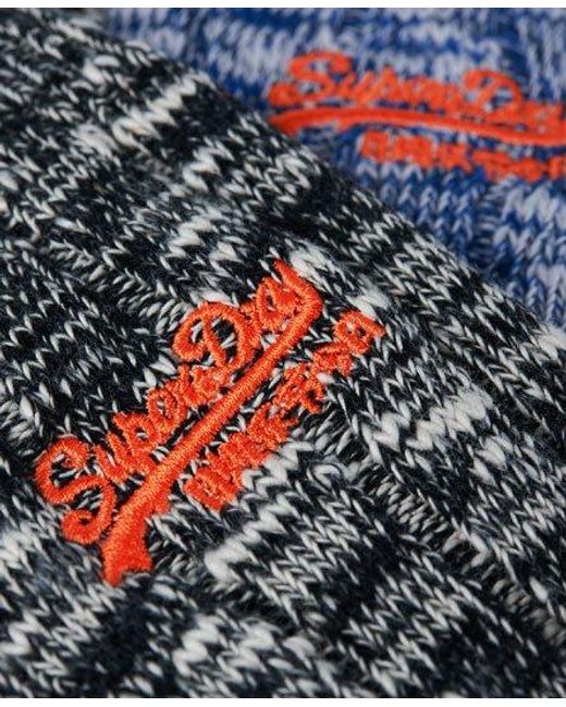 Superdry Gray Winter Dry Boot Socks Royal Slub/ Slub for men