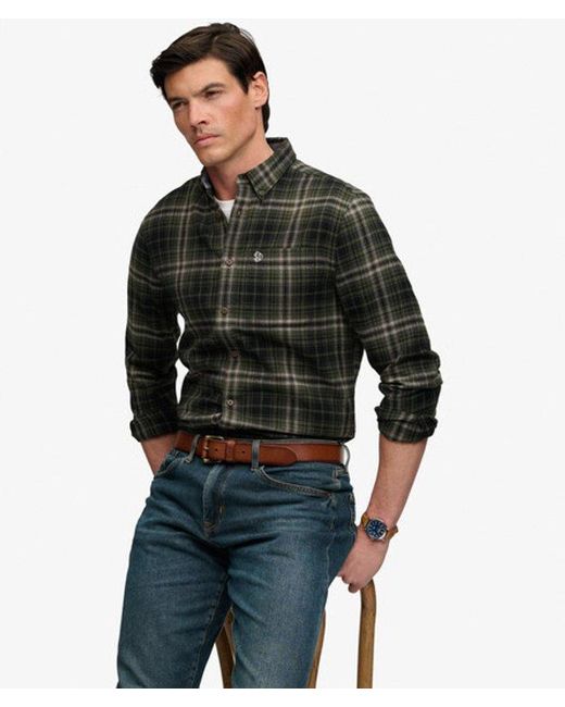 Superdry Black & Co Long Sleeve Cotton Lumberjack Shirt for men