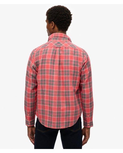 Superdry Red & Co The Merchant Store - Linen Check Shirt for men