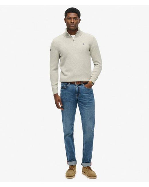 Superdry Gray & Co Cotton Half Zip Knit Jumper for men