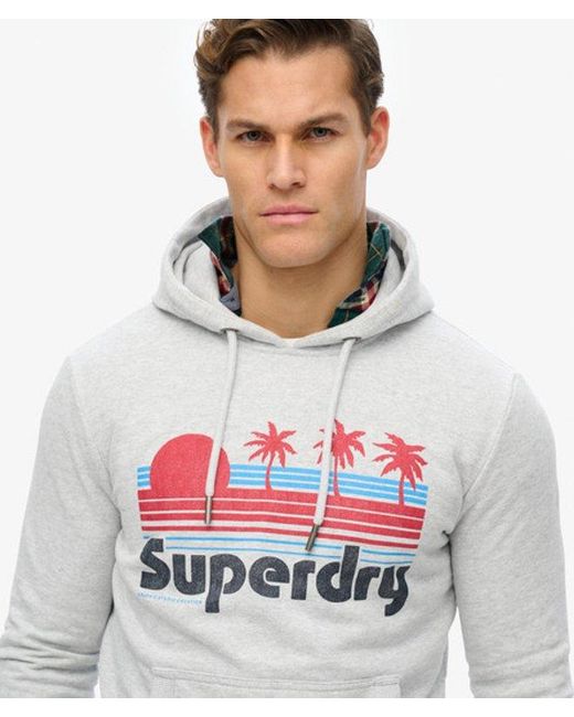 Superdry Gray Vintage Great Outdoors Hoodie for men