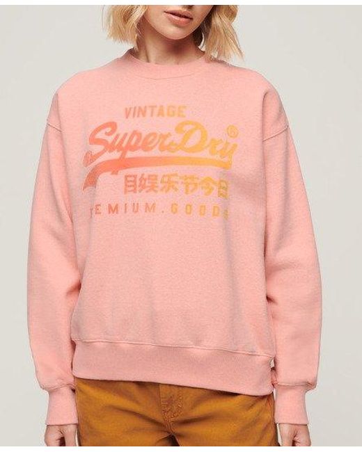 Superdry Pink Tonal Loose Sweatshirt