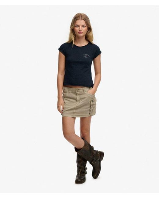 Superdry Blue & Co Cargo Mini Skirt