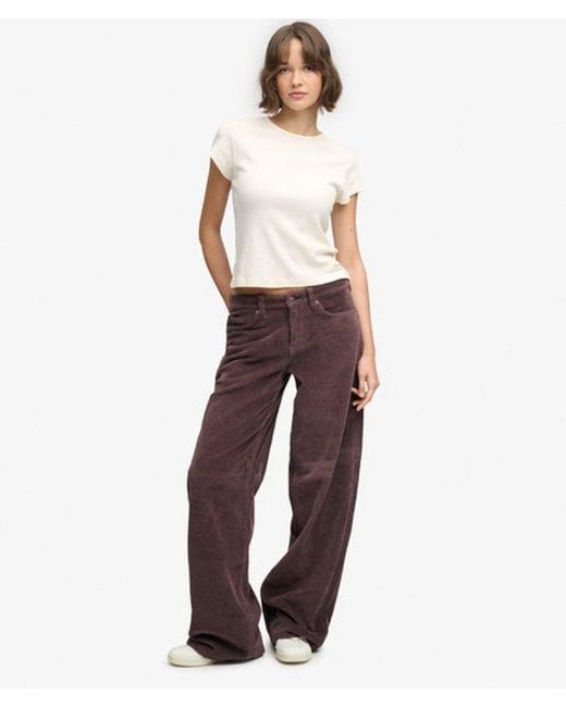 Superdry White & Co Mid Rise baggy Jumbo Cord Pants